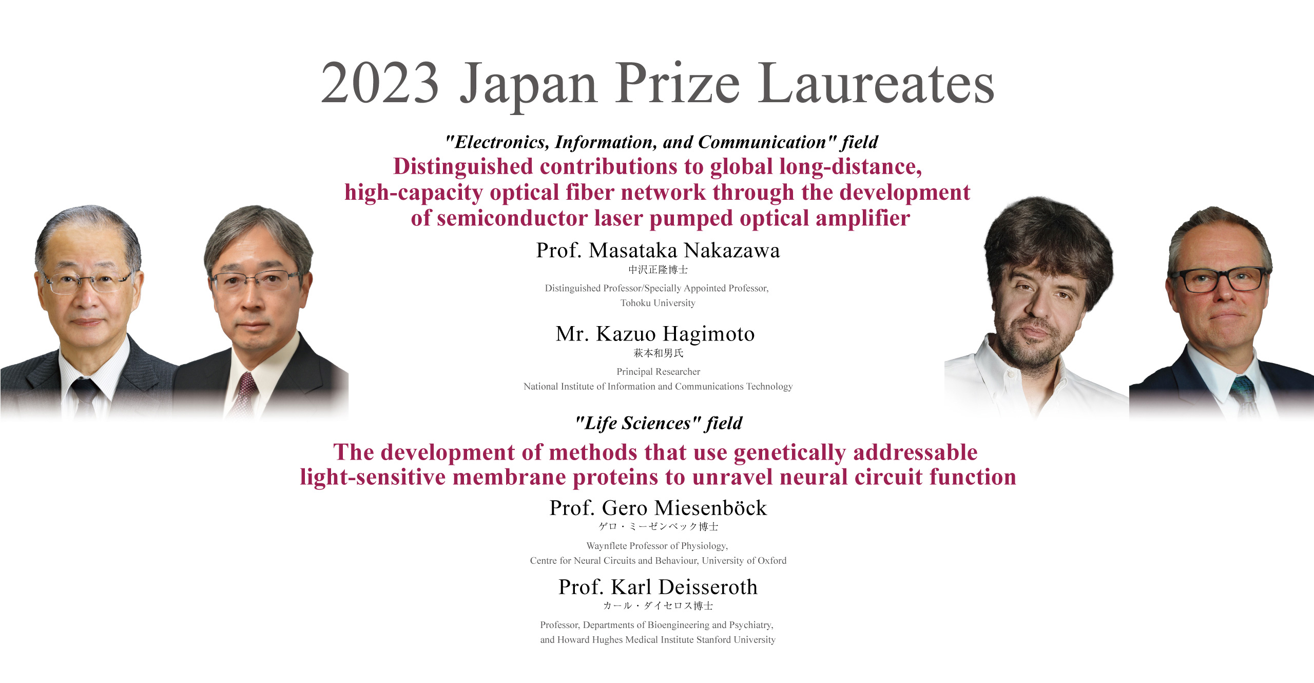2023 Japan Prize Laureates