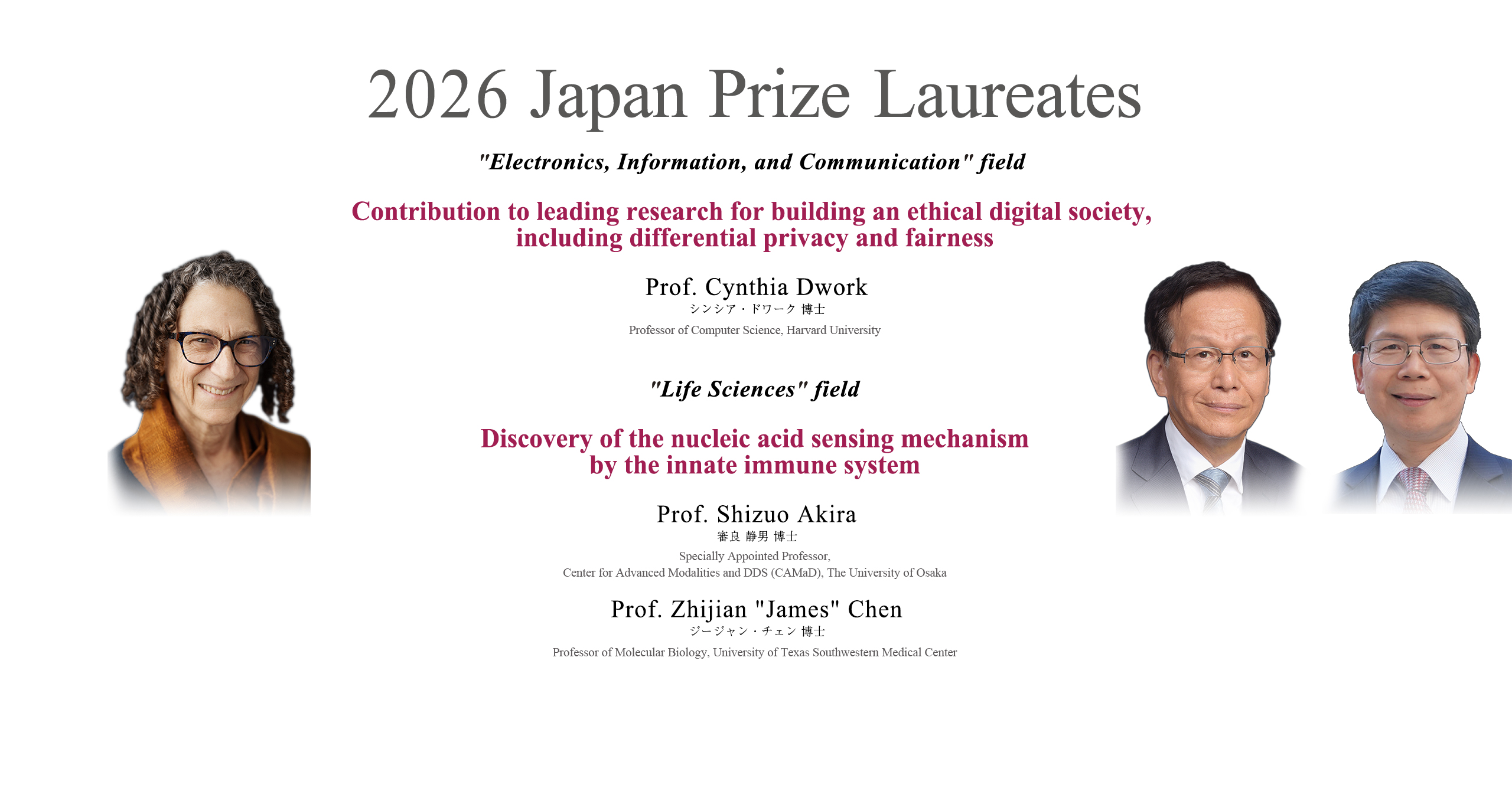 2026 Japan Prize Laureates